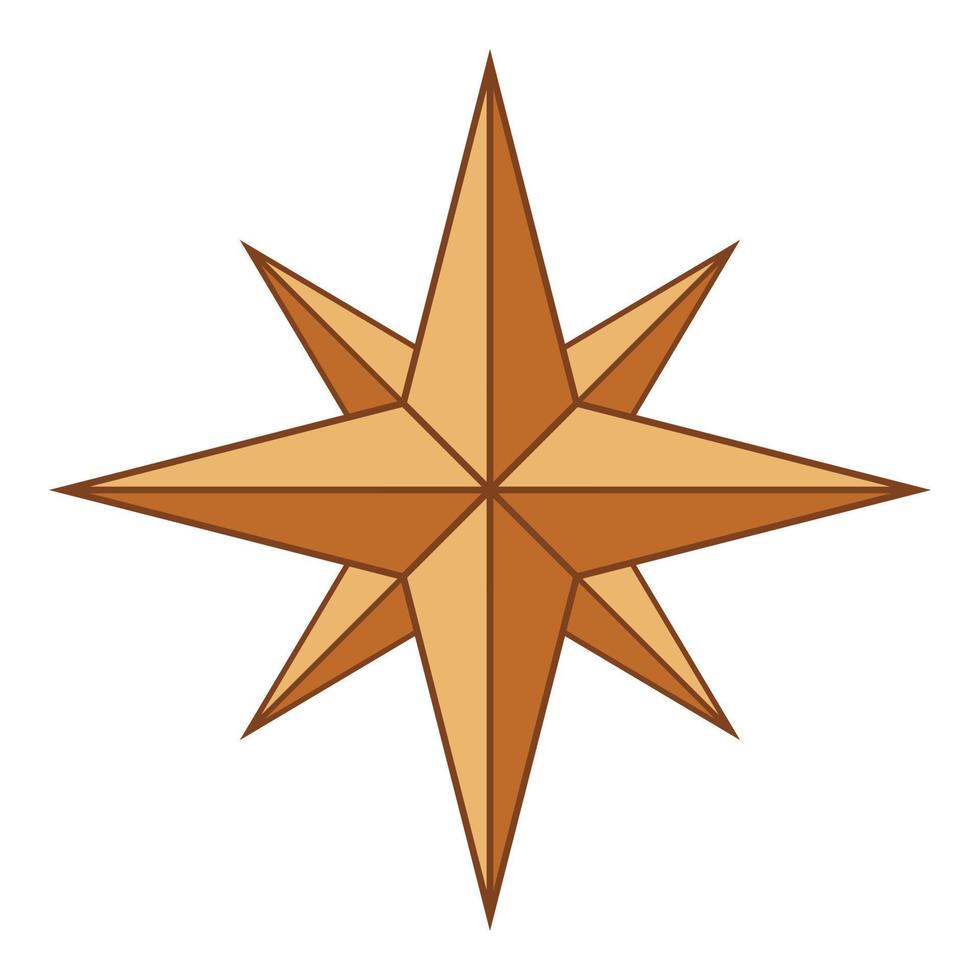Ancient sign of wind rose icon, cartoon style vector