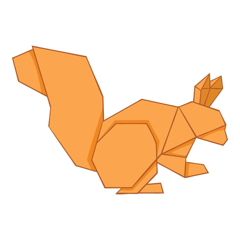 Origami squirrel icon, cartoon style vector