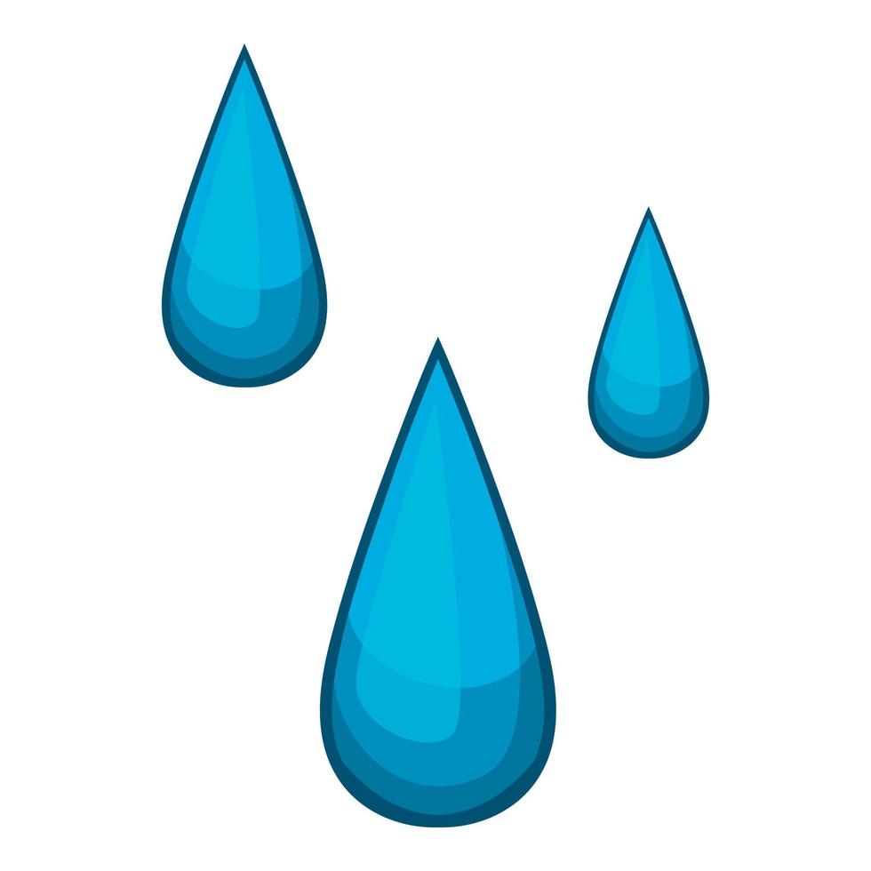 Water drops icon, cartoon style vector