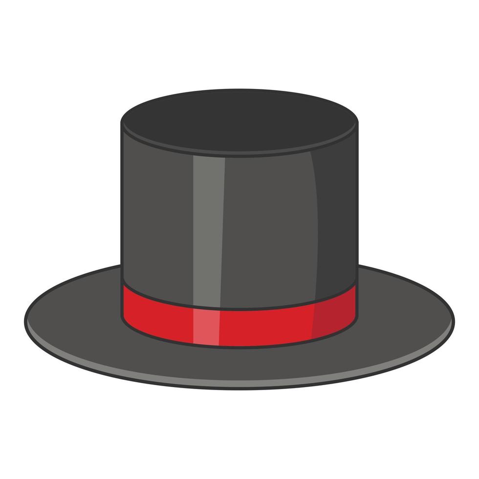Top hat icon, cartoon style vector