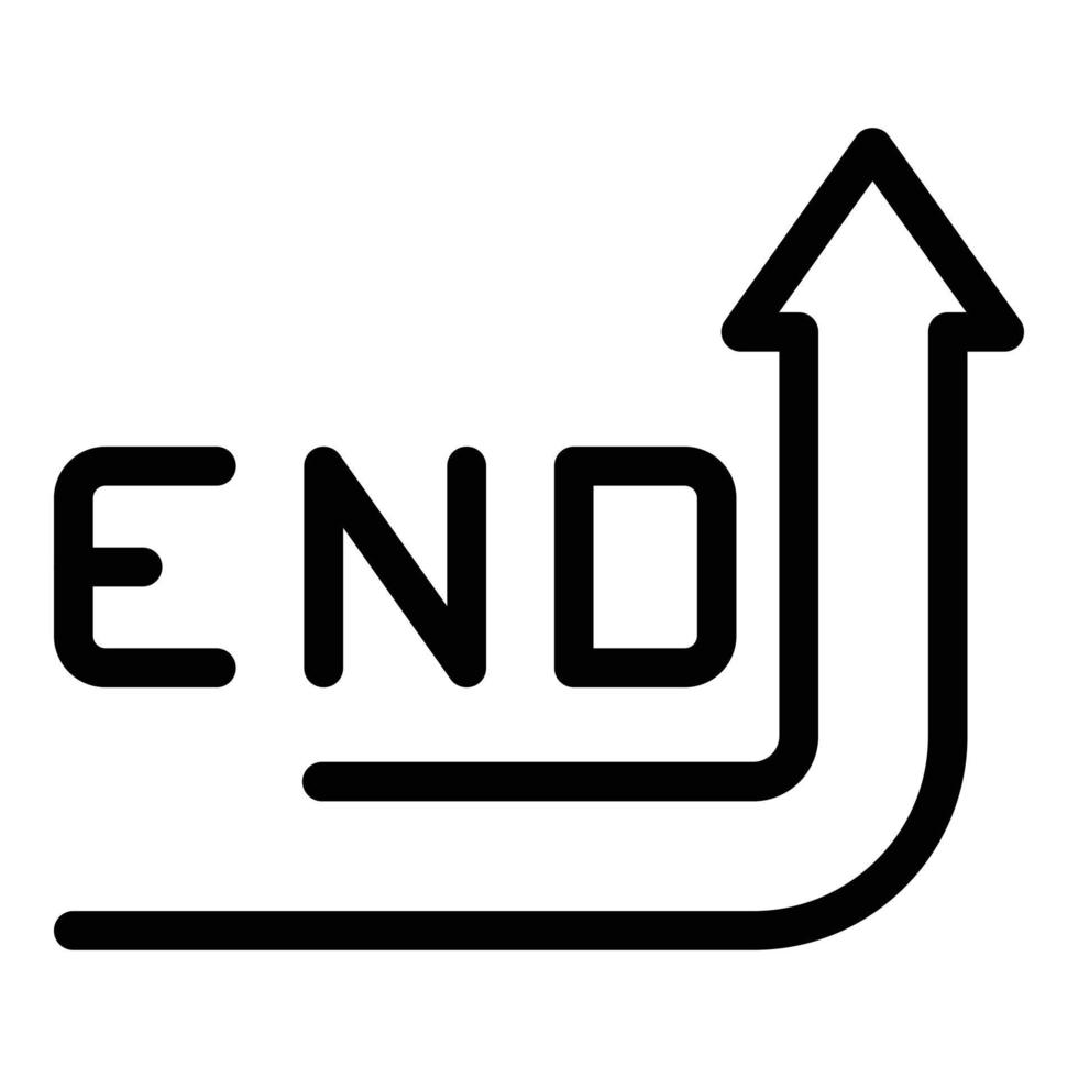 End duration icon outline vector. Hour timer vector