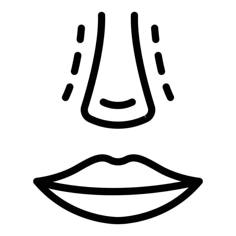 Cosmetic rhinoplasty icon outline vector. Open face vector