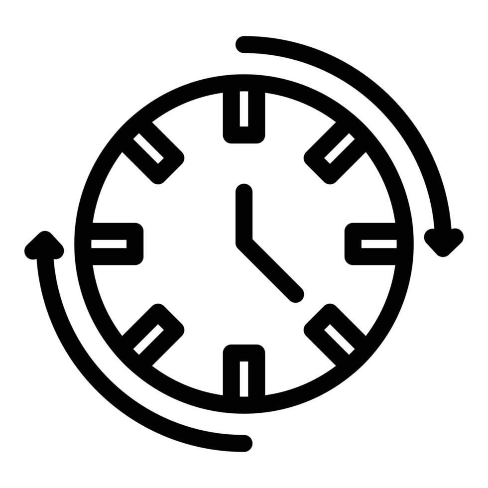 Hour clock icon outline vector. Timer duration vector