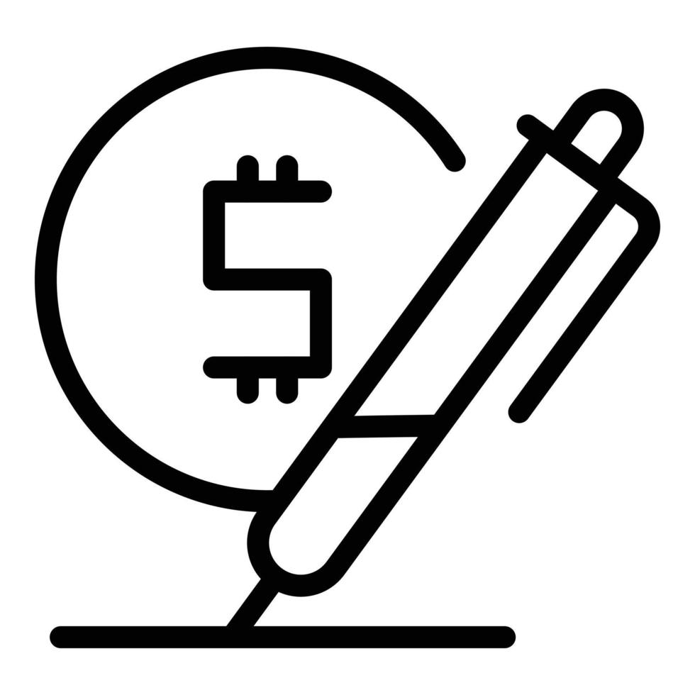 Writing contract icon outline vector. Credit tax vector