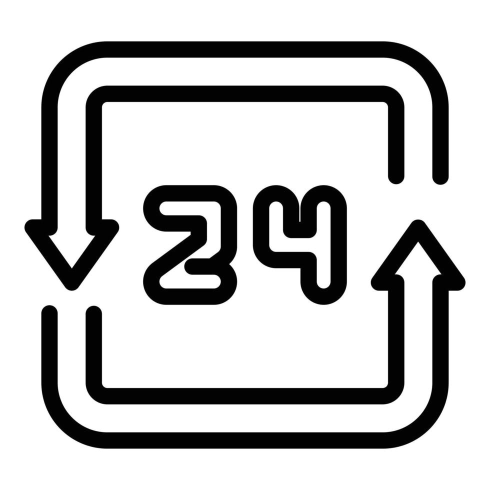 New timer duration icon outline vector. Open number vector