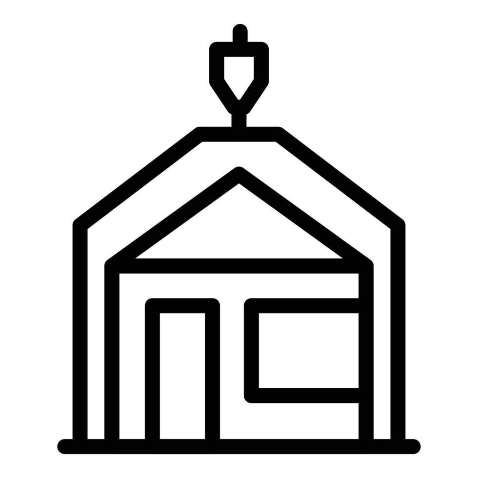 Relocation house icon outline vector. Home move vector