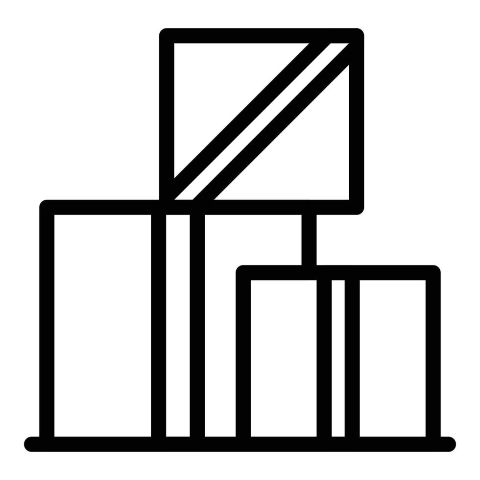 vector de contorno de icono de caja de entrega a domicilio. servicio de mudanza