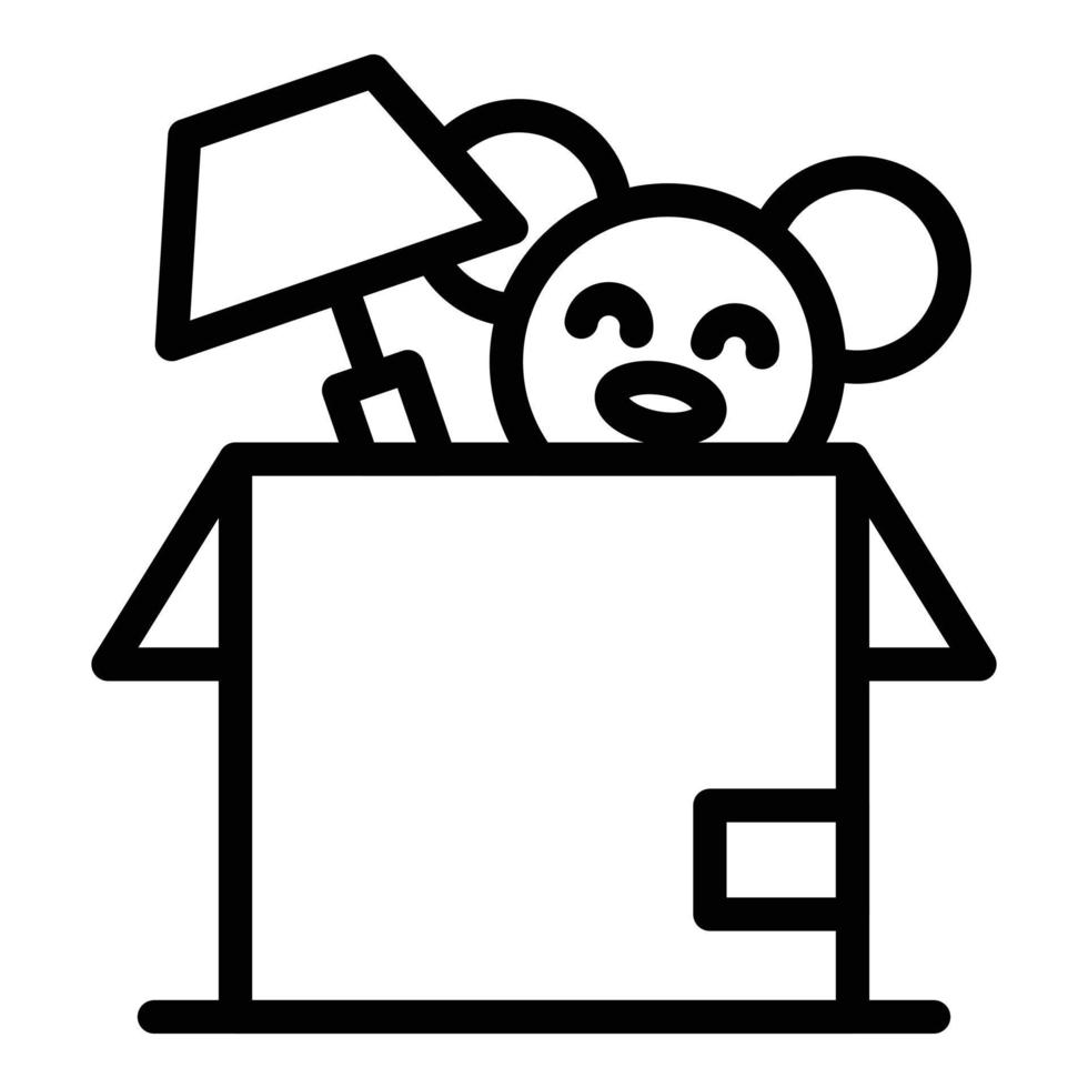 Full box toy icon outline vector. House relocation vector