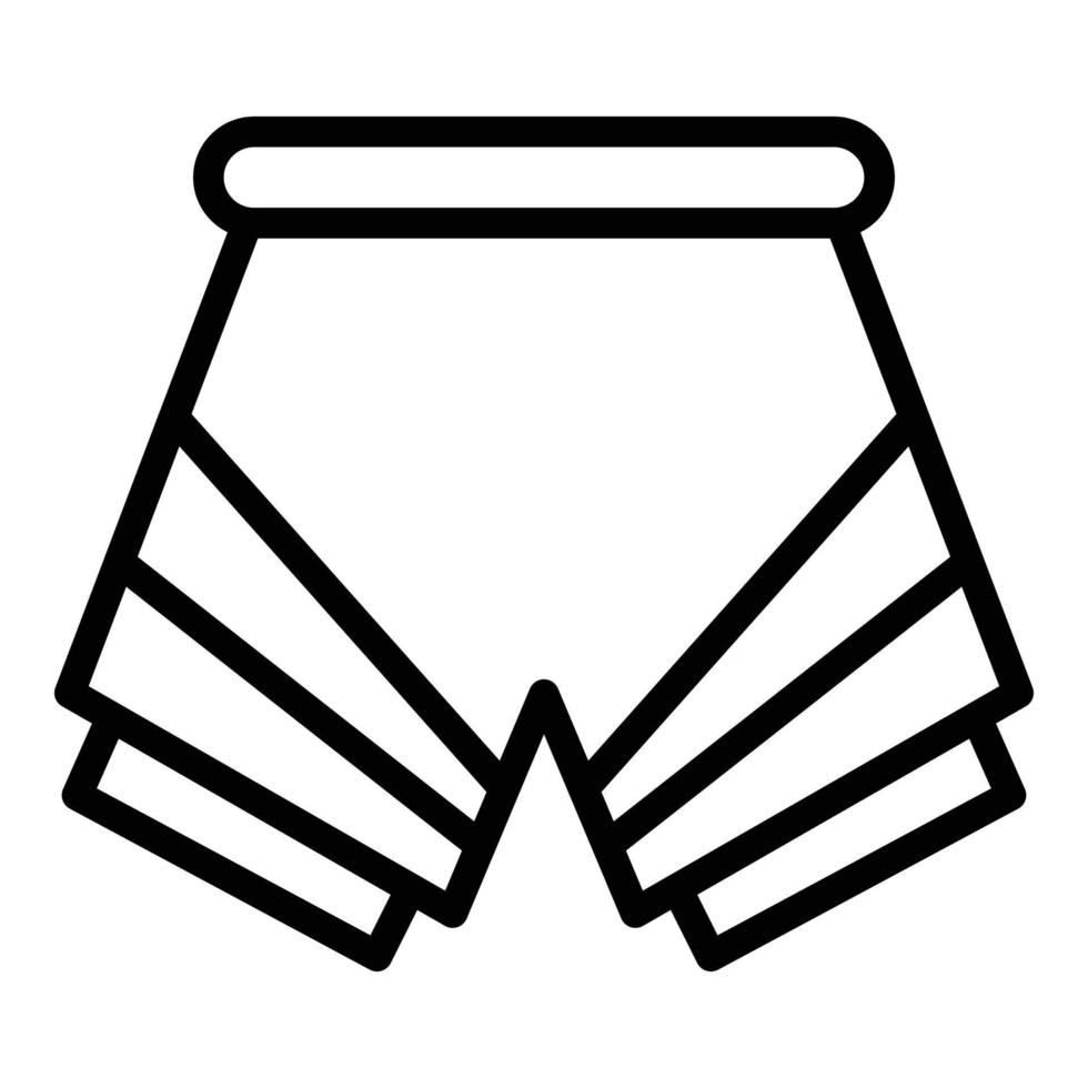 vector de contorno de icono textil de pantalones cortos. entrenamiento de moda