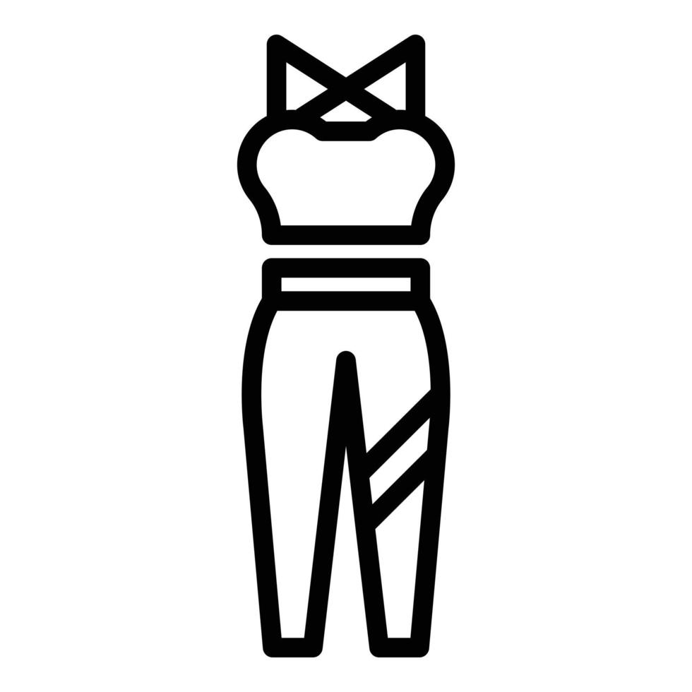 Woman outfit icon outline vector. Fashion gym vector