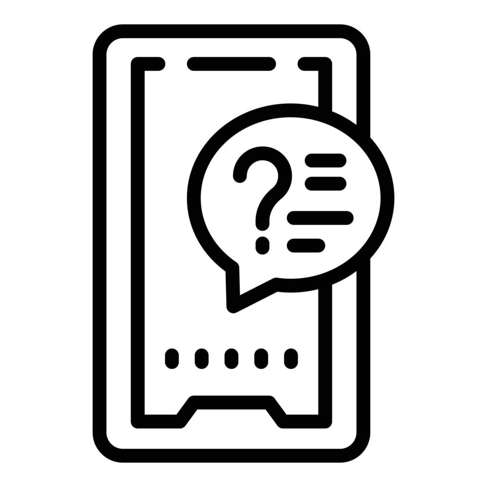 Question chat icon outline vector. Call service vector