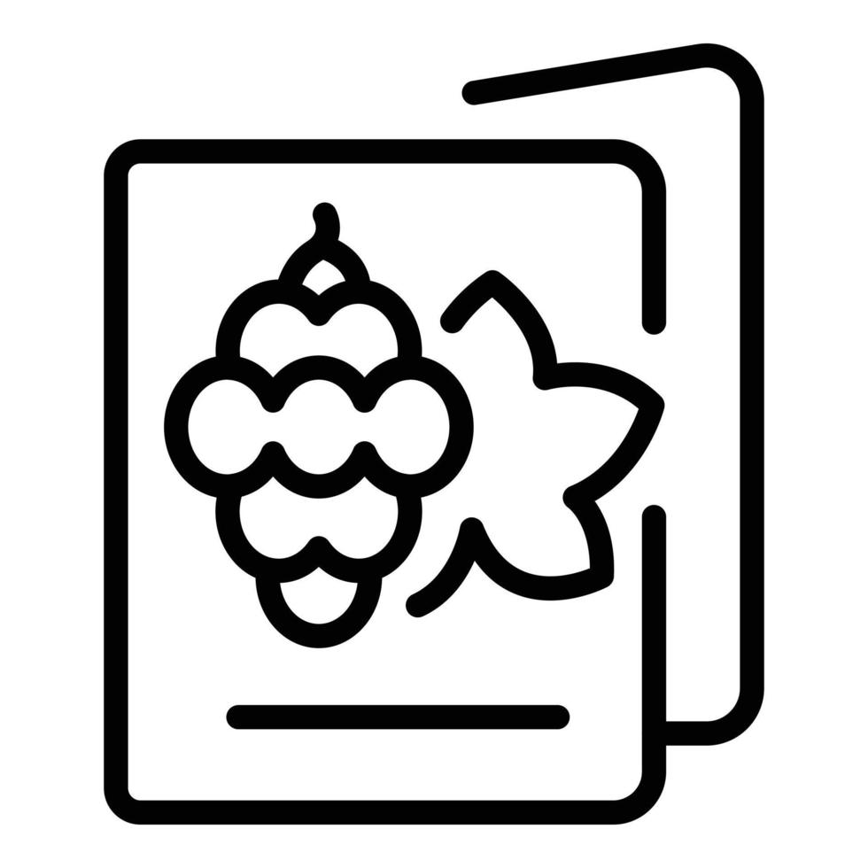 Wine menu icon outline vector. Sommelier drink vector