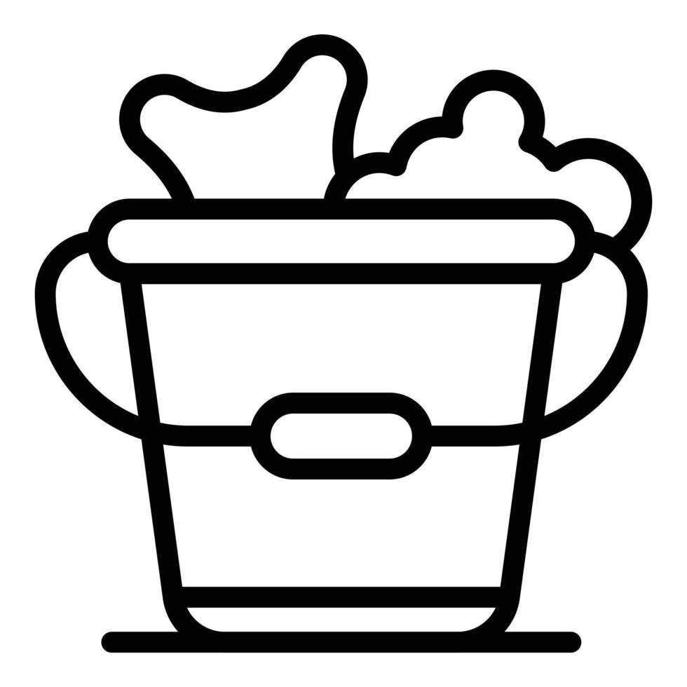 Cleaning bucket icon outline vector. Clean sponge vector