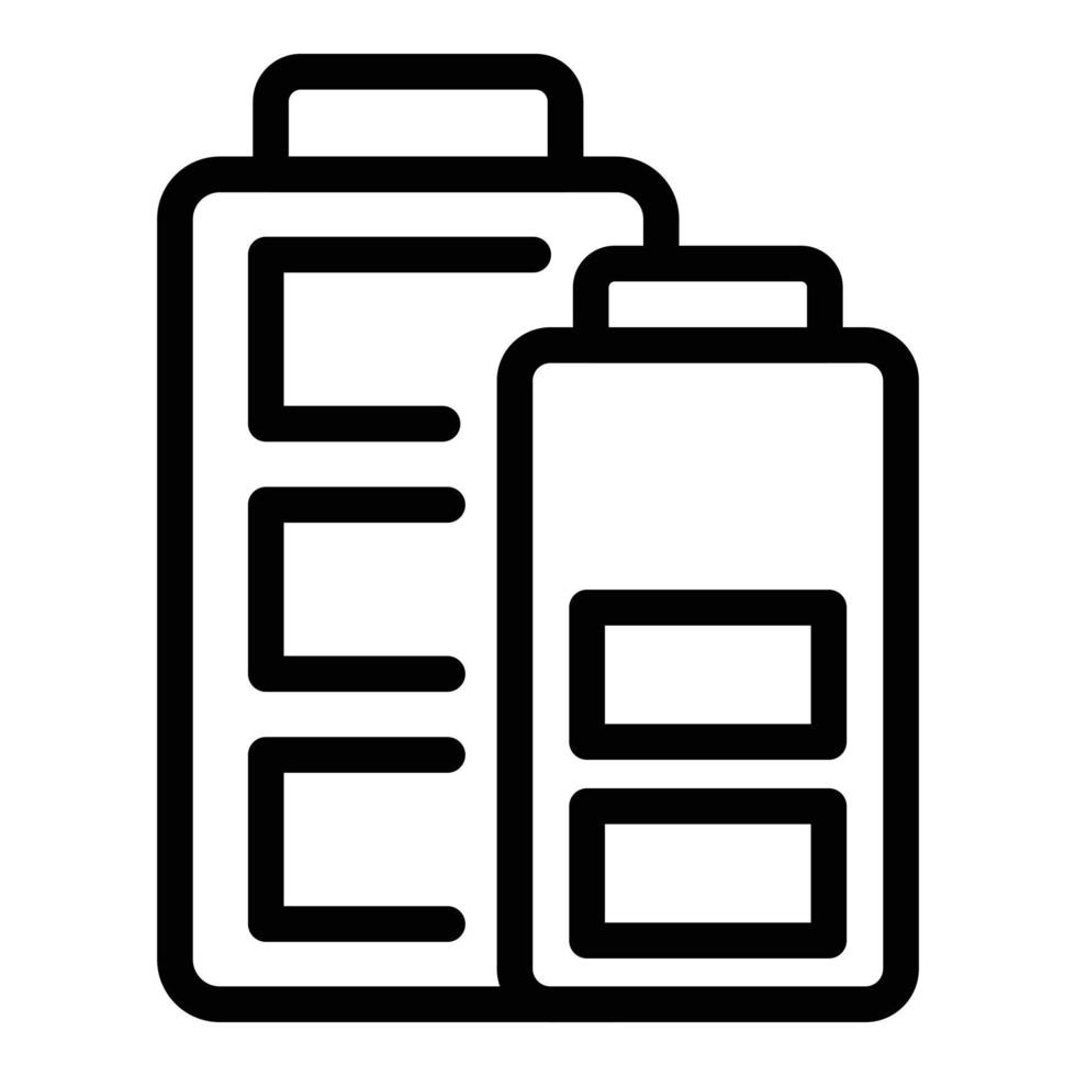 Indicator battery icon outline vector. Energy charge vector