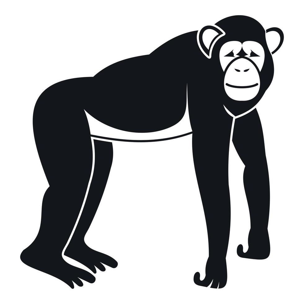 icono de chimpancé, estilo simple vector
