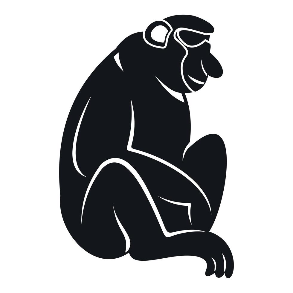 icono de orangután, estilo simple vector
