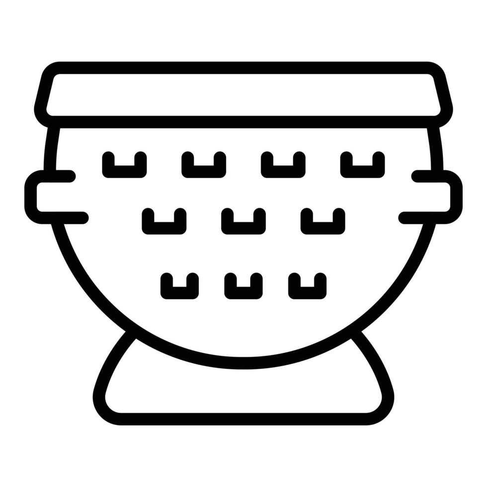 Ceramic sieve icon outline vector. Cooking colander vector