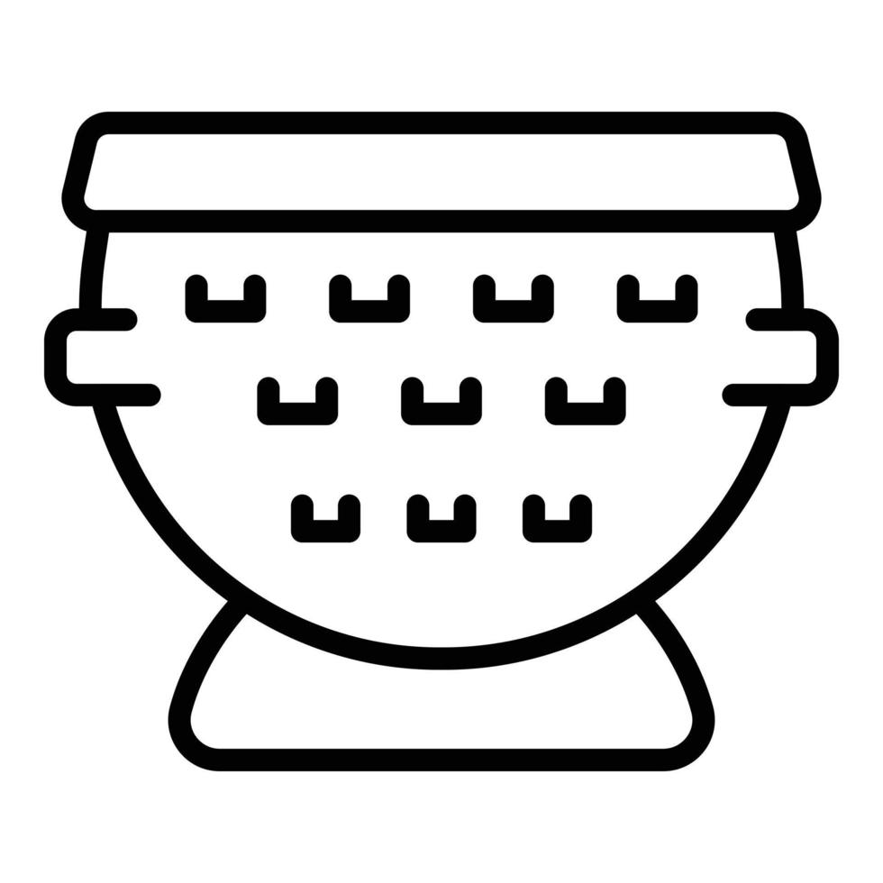 Ceramic sieve icon outline vector. Cooking colander vector