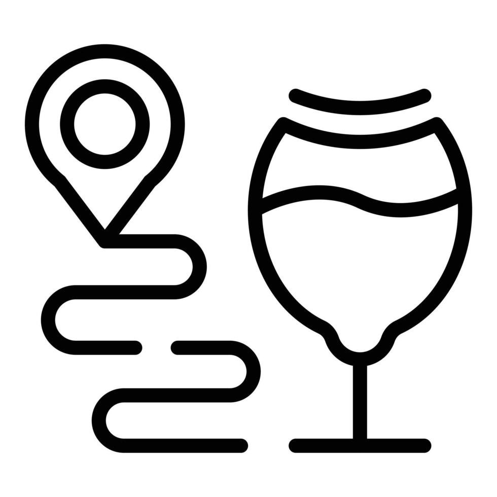 beber vino ruta icono contorno vector. barril de vid vector