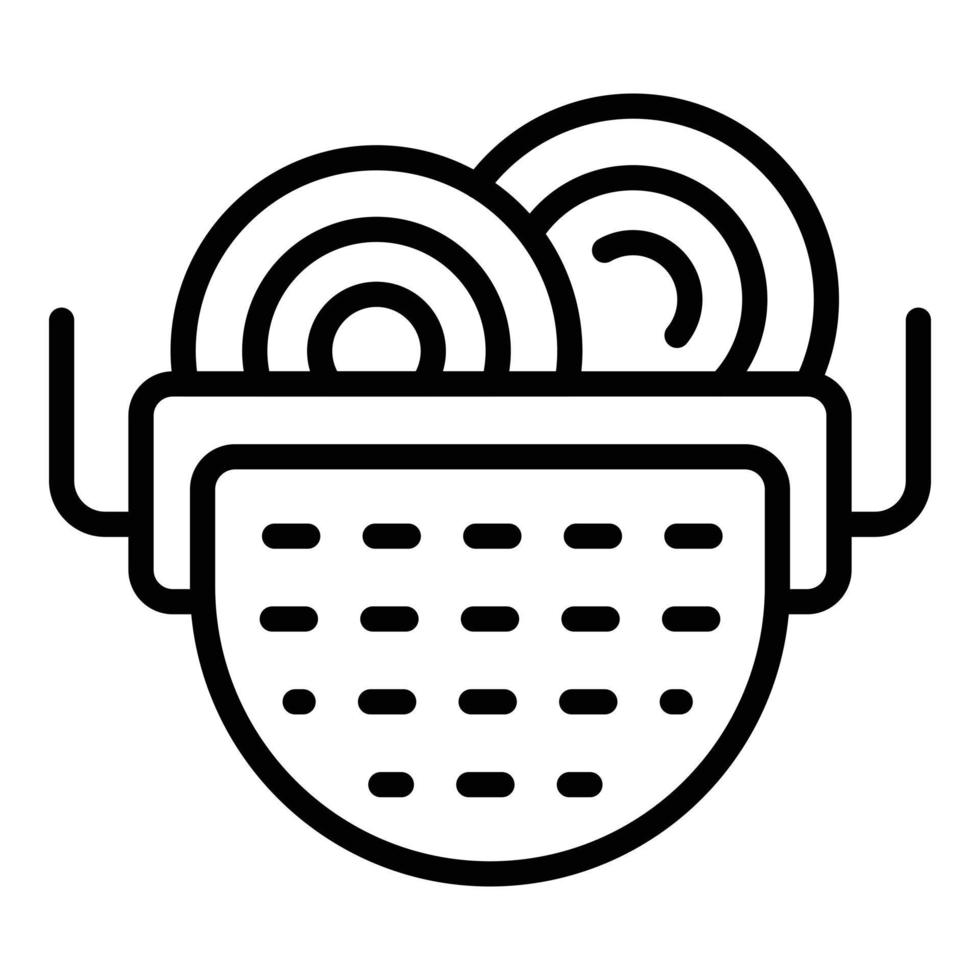 Full cook utensil icon outline vector. Cooking sieve vector