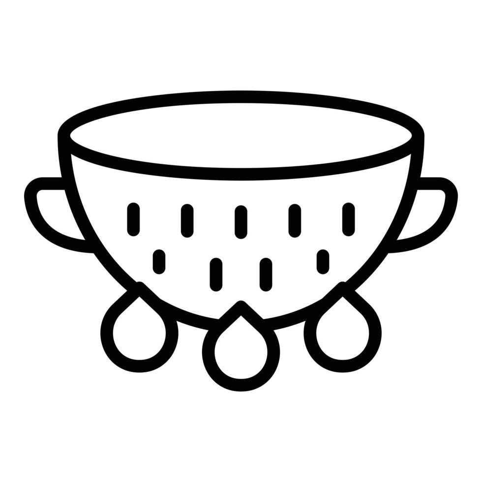 New colander tool icon outline vector. Cooking strainer vector