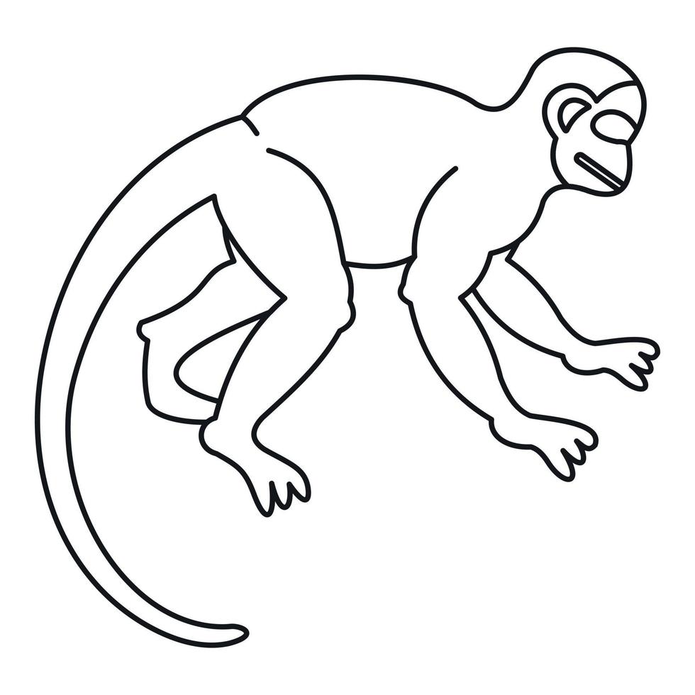 icono de macaco japonés, estilo de contorno vector