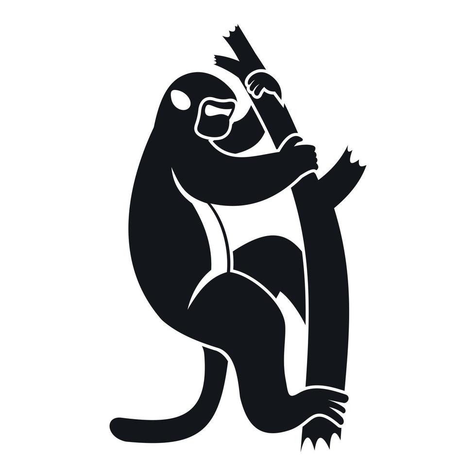 Macaque on a tree icon, simple style vector