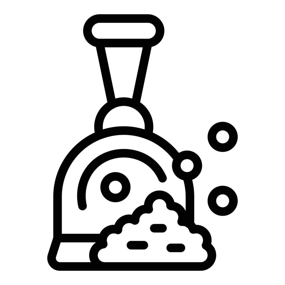 Dustpan icon outline vector. Trash bag vector