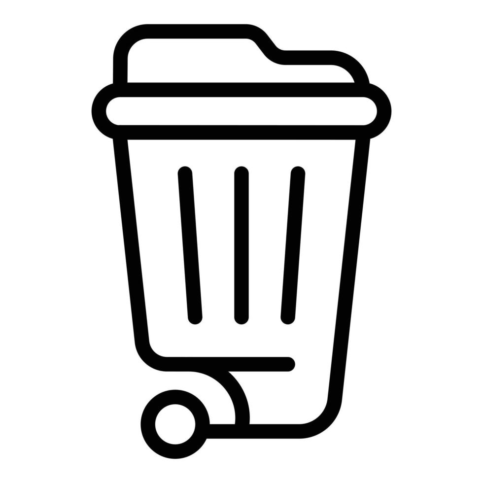 Garbage cart icon outline vector. Trash bag vector