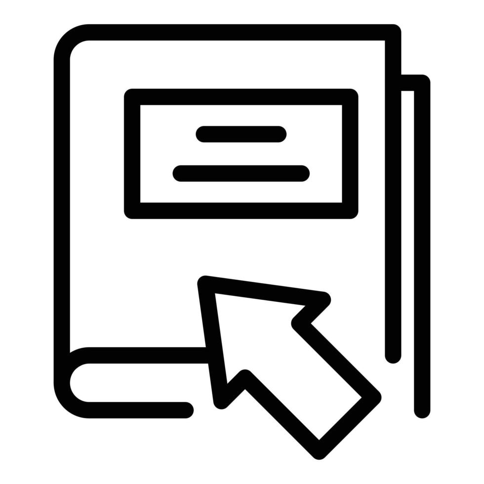 Find digital book icon outline vector. Study education vector