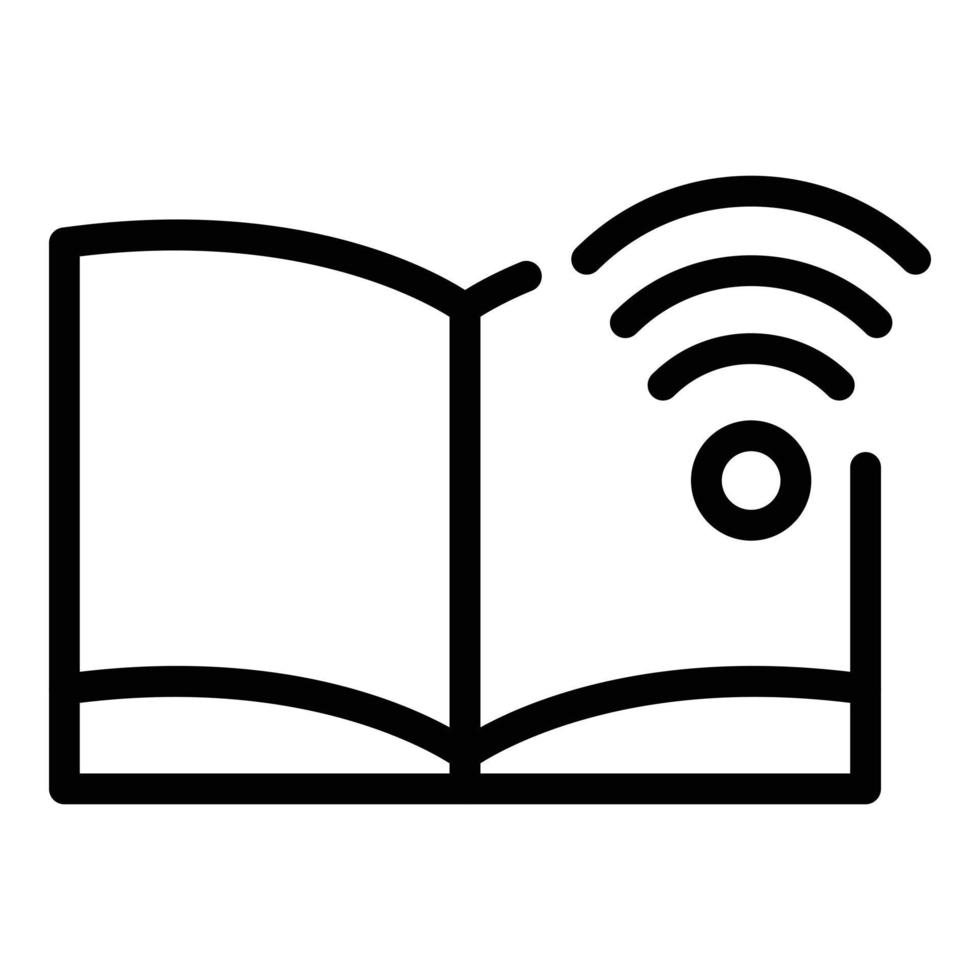 Store digital book icon outline vector. Online library vector