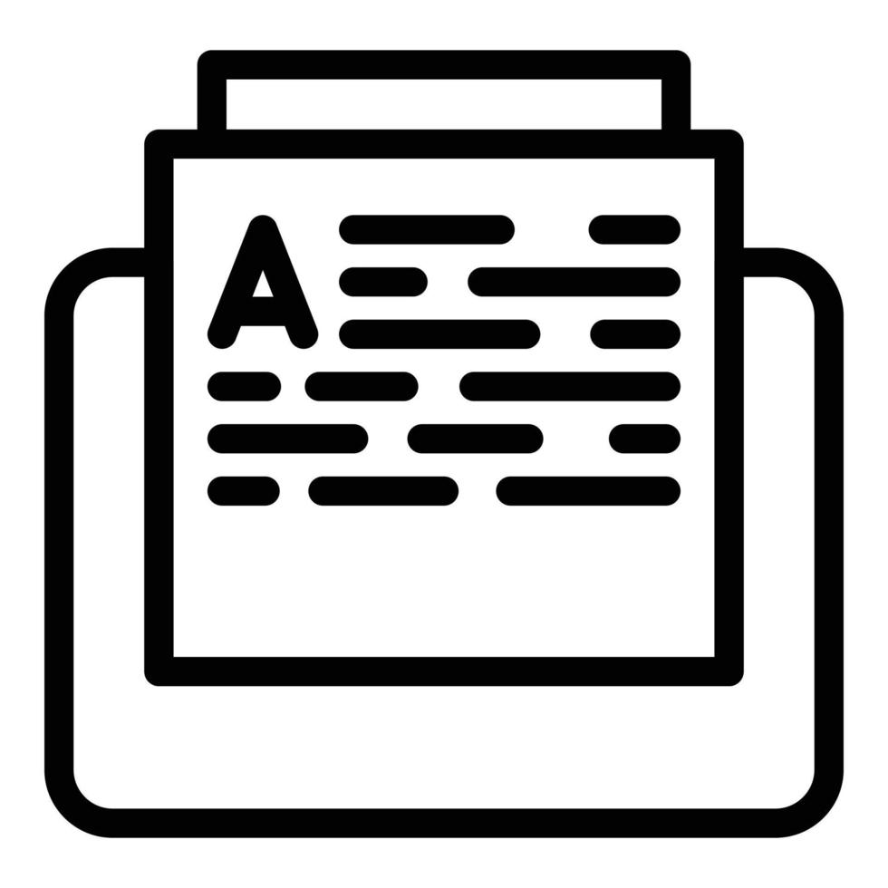 Digital book folder icon outline vector. Read school vector