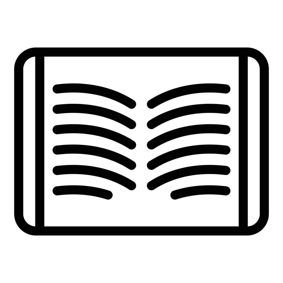 Read study icon outline vector. Digital book vector