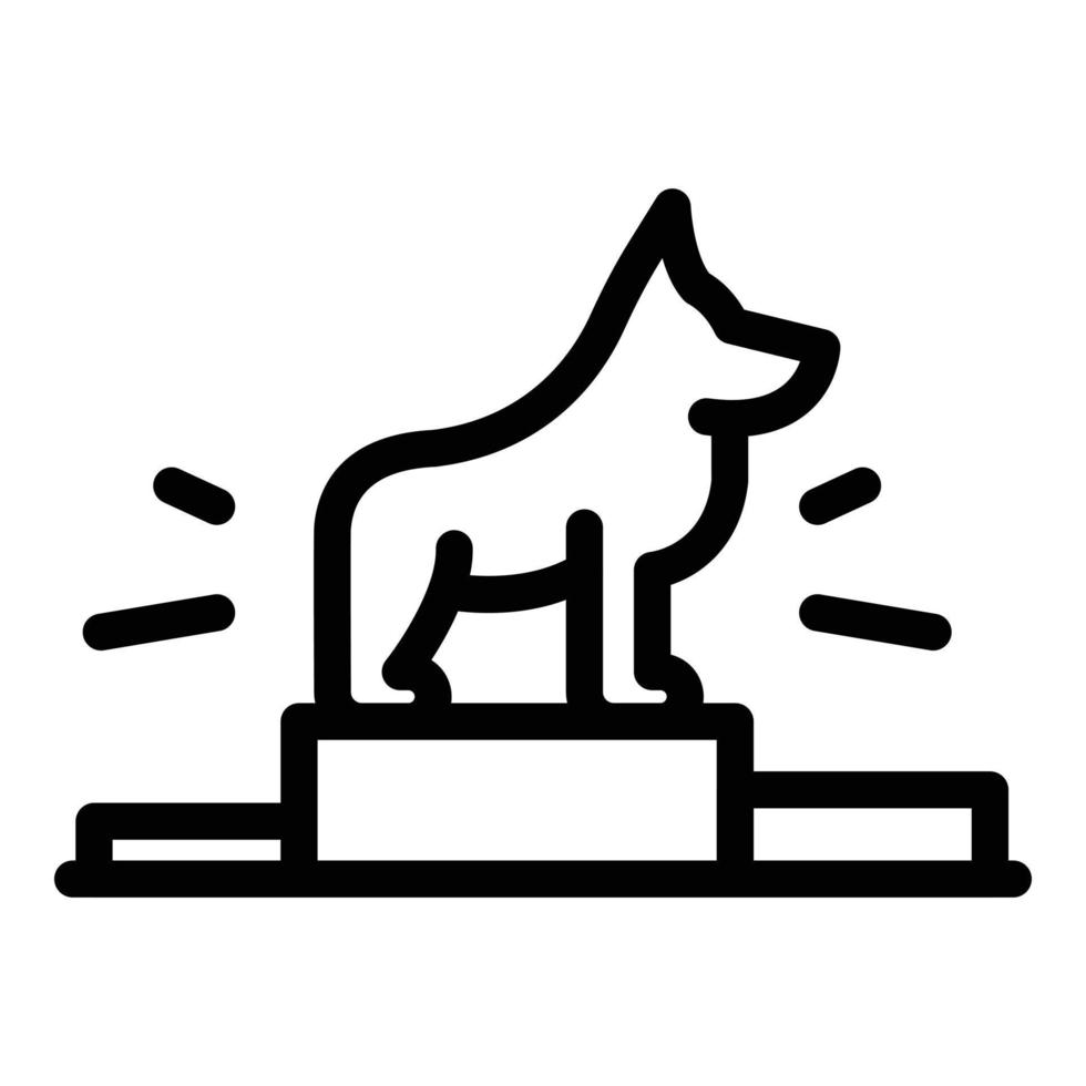 vector de contorno de icono de podio de perro. caminar mascota