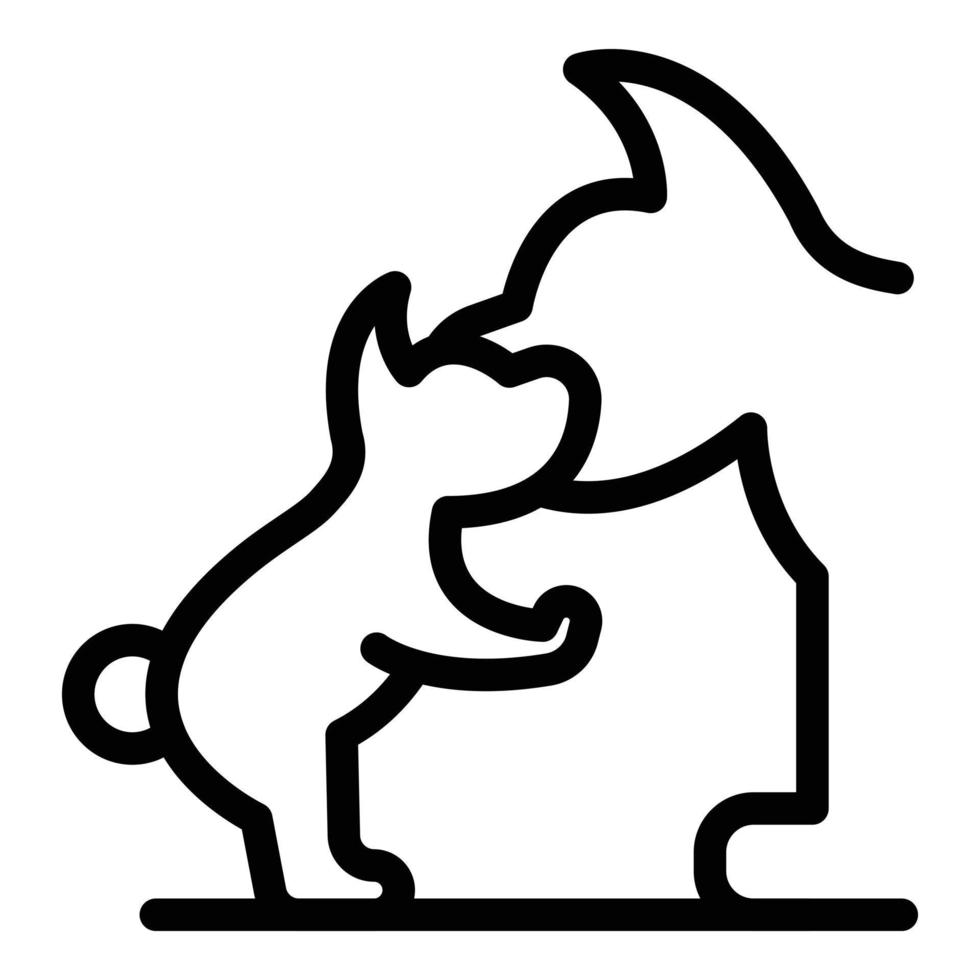 Dog walk family icon outline vector. Pet puppy vector