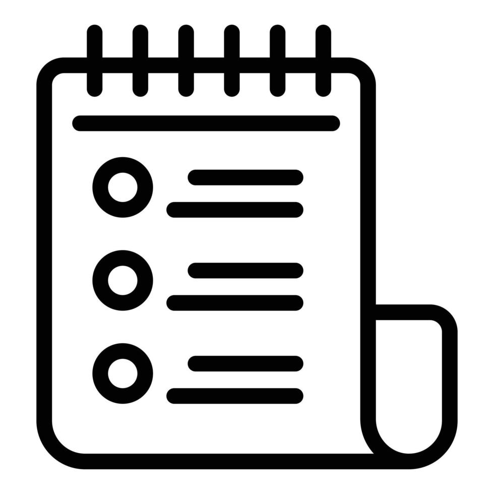 Notebook list icon outline vector. Journal tag vector