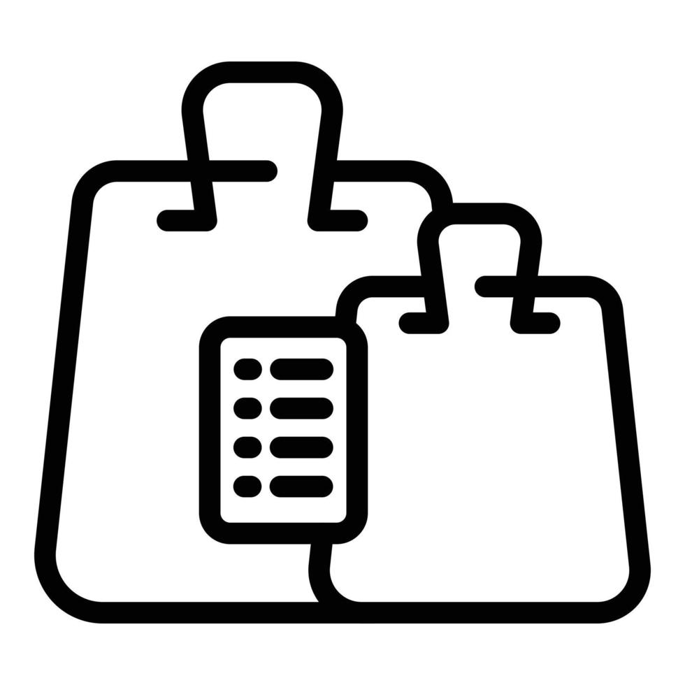 Shop bag list icon outline vector. Buy check vector