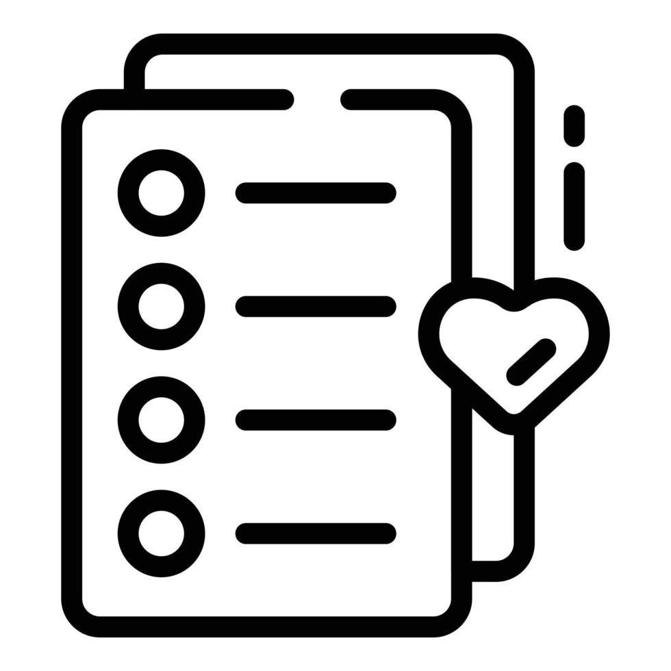 Personal wishlist icon outline vector. Love website vector