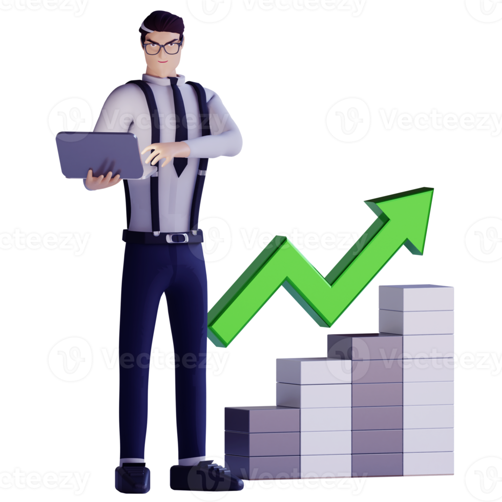 3d business man work for investment and customer service png