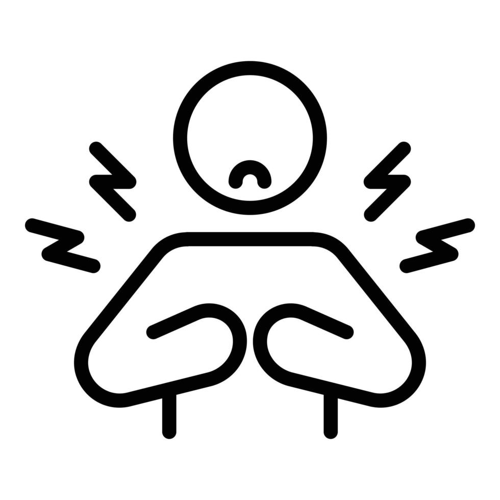 Kid problem icon outline vector. School violence vector