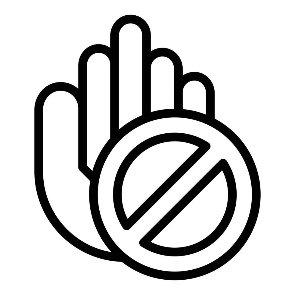 Stop school abuse icon outline vector. Child bully vector