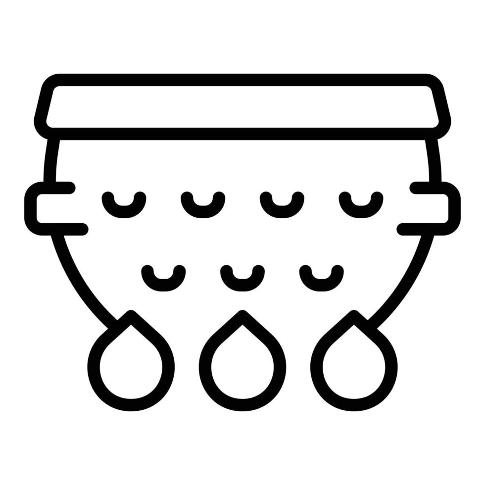 Ceramic colander icon outline vector. Cooking strainer vector