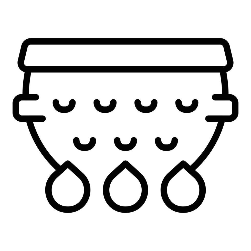 Ceramic colander icon outline vector. Cooking strainer vector