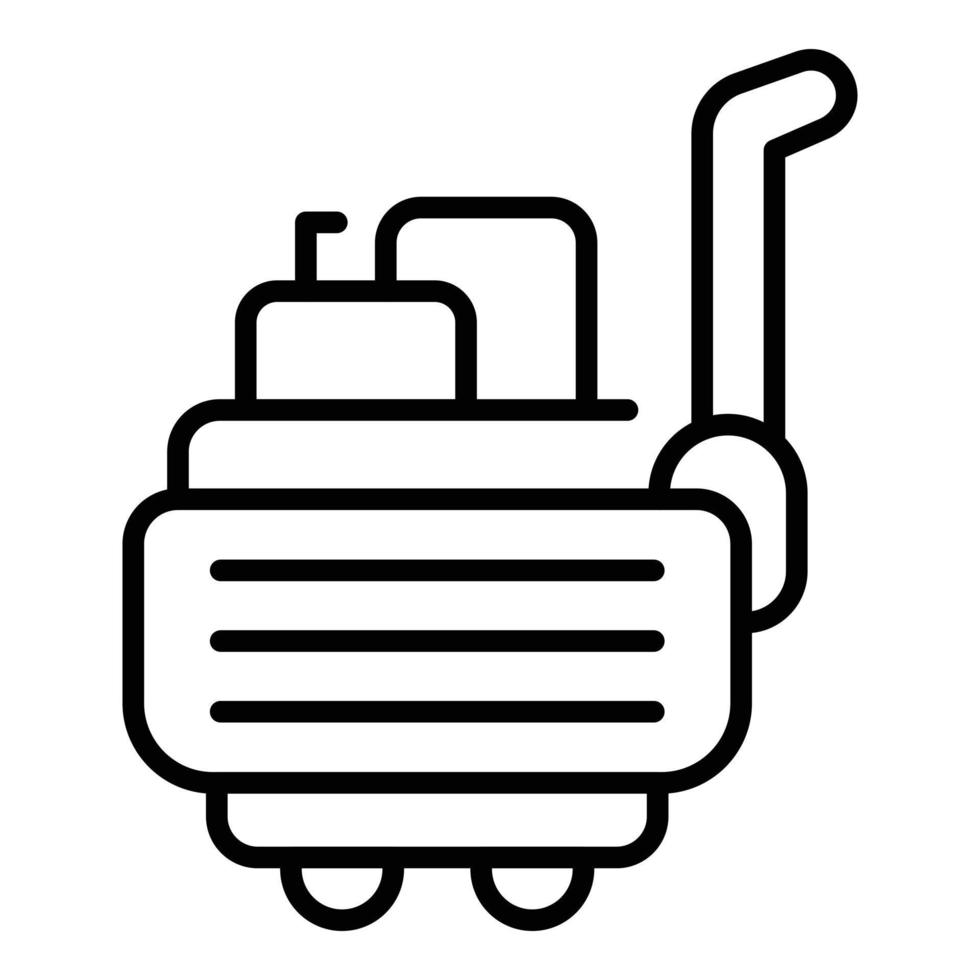 Bag trolley icon outline vector. Luggage cart vector