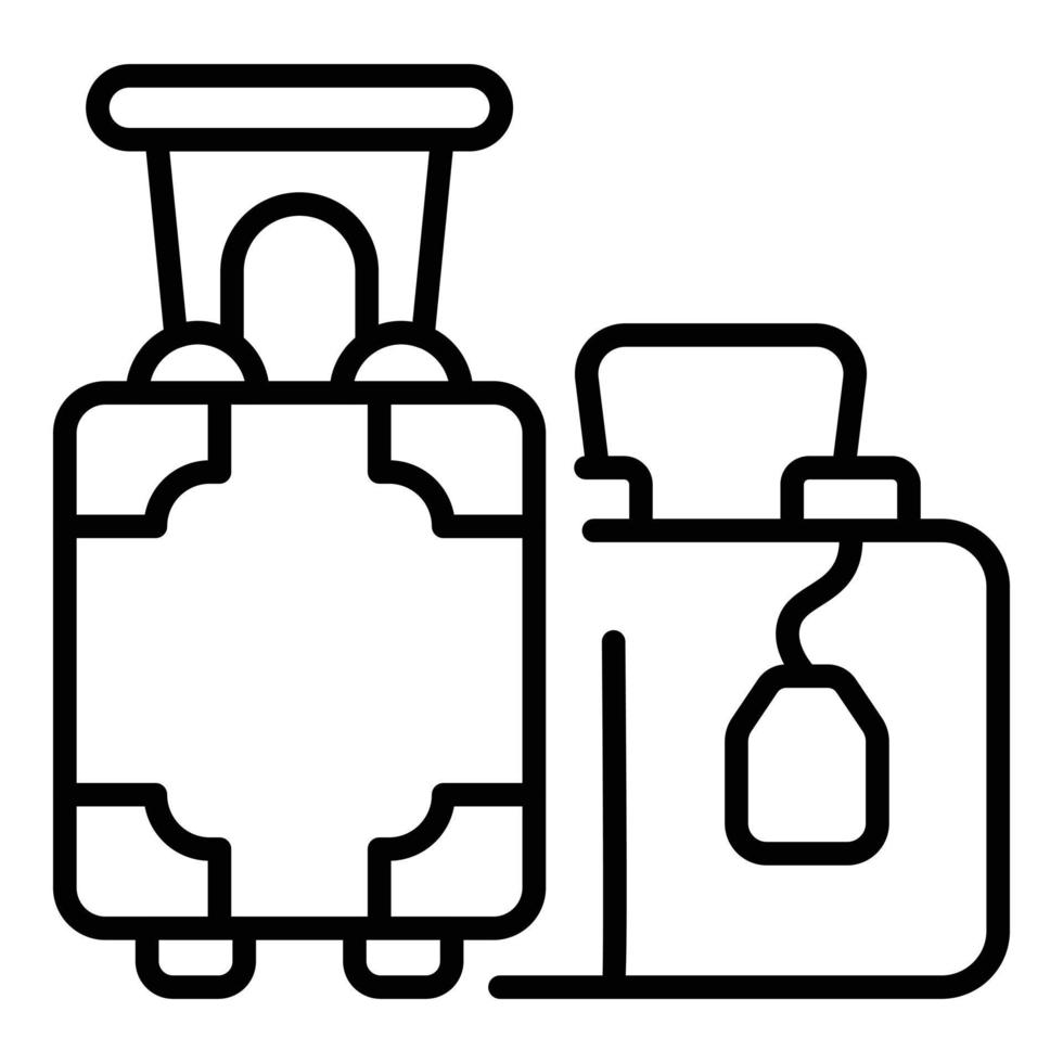 Luggage icon outline vector. Hotel baggage vector