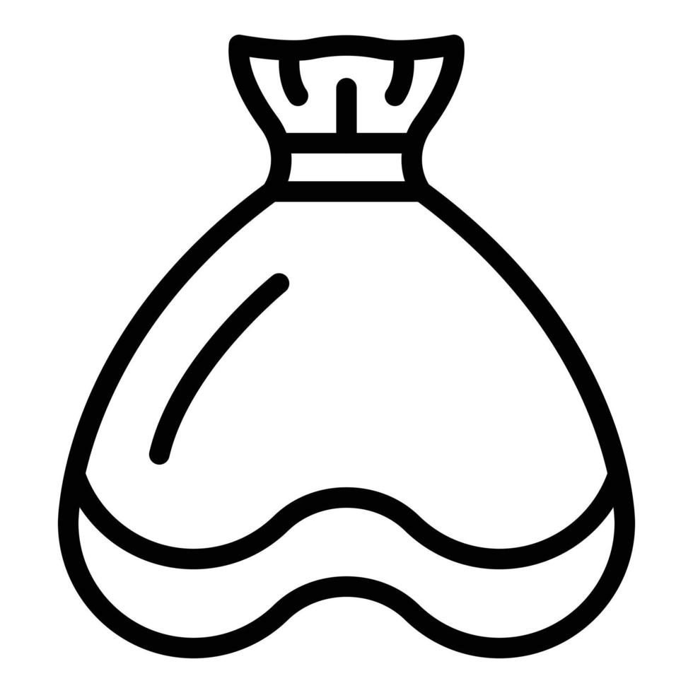 Bag garbage icon outline vector. Trash bin vector