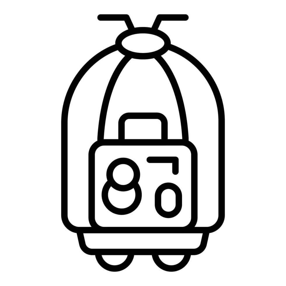 Tourist luggage trolley icon outline vector. Travel suitcase vector