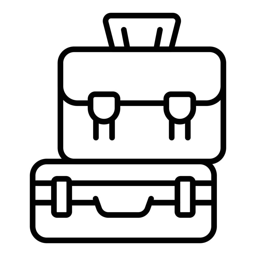Travel baggage icon outline vector. Luggage bag vector
