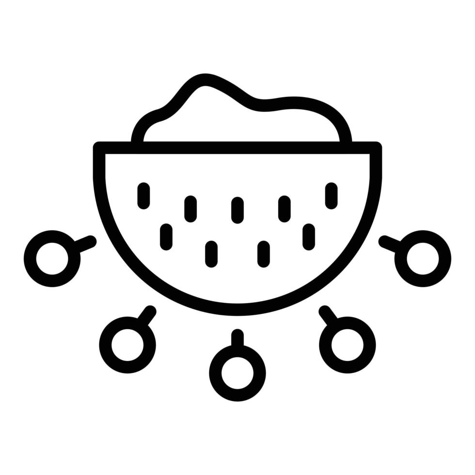Hand colander icon outline vector. Kitchen utensil vector
