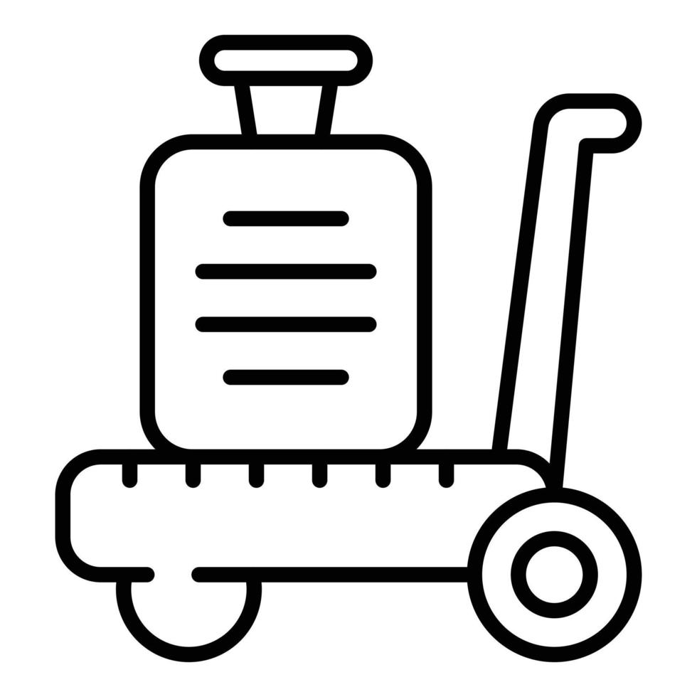 Box trolley icon outline vector. Cart travel vector
